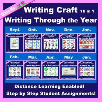 Preview of Writing Through the Year: Craft Writing 10 in 1