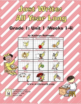 Preview of Daily 1st Grade Writing Lessons, Activities, Grammar - Unit 1 - {CCSS Aligned}