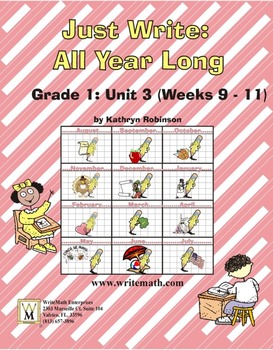 Preview of Daily 1st Grade Writing Lessons, Activities, Grammar - Unit 3 - {CCSS Aligned}