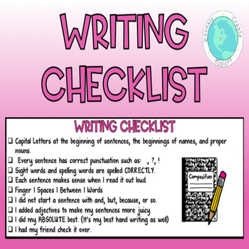 Preview of Writing Ticket Checklist; Editable Version too!