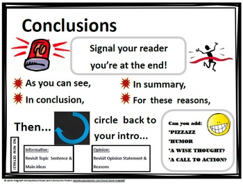 Preview of Writing Posters: Introductions/Hooks and Conclusions