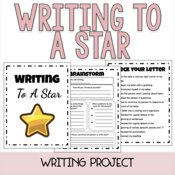 Preview of Writing To A Star- Friendly Letter Fan Mail Project