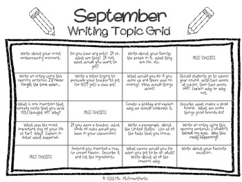 Preview of Writing Prompt Grids School Year BUNDLE
