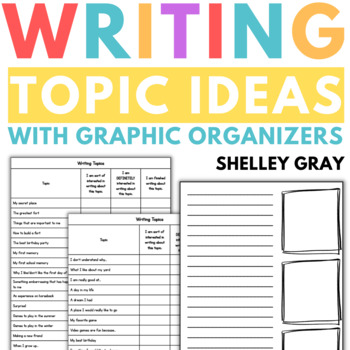 Preview of Writing Prompts and Topic Ideas with Graphic Organizers and Writing Templates