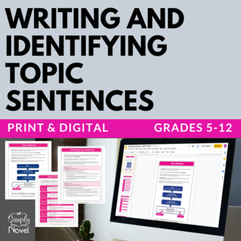 Preview of Writing Topic Sentences, Identifying Topic Sentences Practice Worksheets