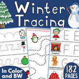 Winter Holiday Letter Tracing and Number Tracing Sheets