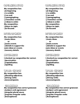 Writing Trait Checklist Freebie by The Teacher in Me | TpT