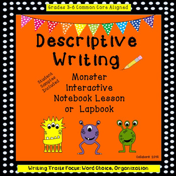 Preview of Monster Descriptive Writing Interactive Notebook or Lapbook