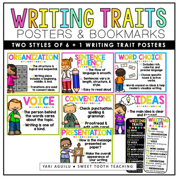 Preview of Writing Traits Posters & Bookmarks: Ideas, Organization, Voice, Word Choice...