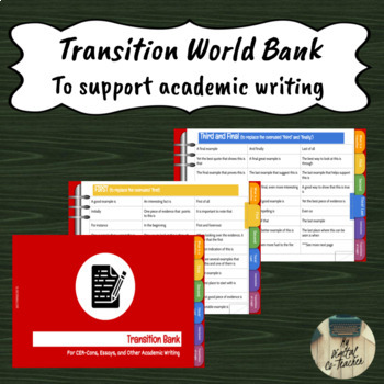 Preview of Writing Transition Word Bank Digital Interactive Notebook DINB