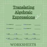 Writing (Translating) Algebraic Expressions: Practice Acti