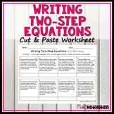 Writing Two Step Equations Cut and Paste Worksheet