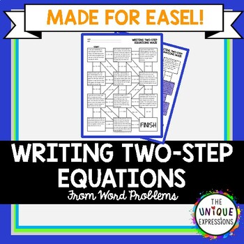 Preview of Writing Two-Step Equations from Word Problems Maze Activity