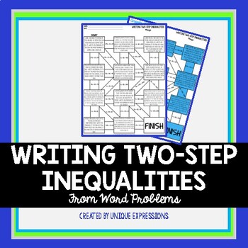 Writing Two-Step Inequalities from Word Problems Maze Activity | TpT