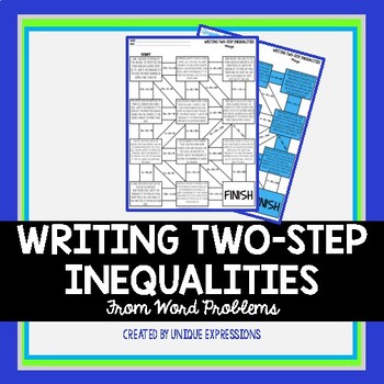 Preview of Writing Two-Step Inequalities from Word Problems Maze Activity