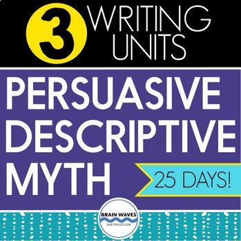 Preview of 3 Writing Units BUNDLE - Persuasive, Descriptive, & Myth Writing Units