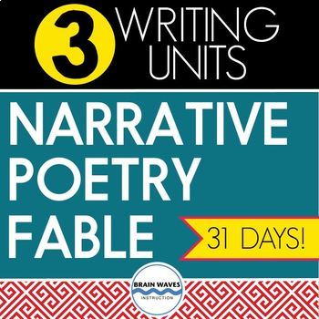 Preview of Narrative Writing, Poetry Writing, and Fable Writing Units (Google Compatible)