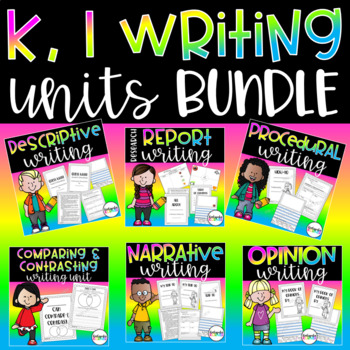 Preview of Writing Units THE BUNDLE Kindergarten, 1st Grade Types of Writing Packets