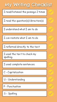 Preview of Writing Visual Checklist