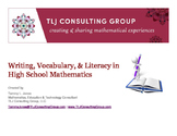 Writing, Vocabulary & Literacy in High School Mathematics