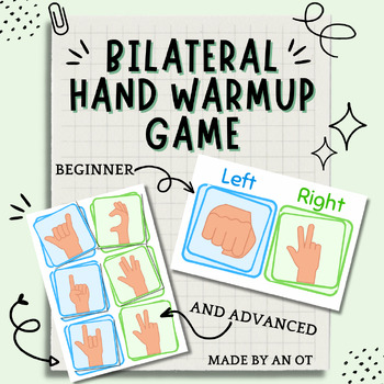 Preview of Writing Warm Up Cards- Left and Right, Fine Motor, Bilateral Coordination Game