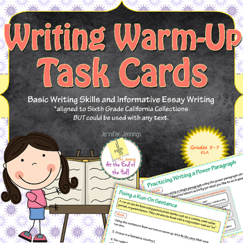 Preview of Writing Warm-Up Task Cards: Step-by-Step Review