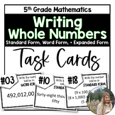Writing Whole Numbers - 5th Grade Math Task Cards