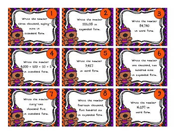 Writing Whole Numbers Back To My Seat Station Halloween Edition | TpT