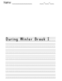 Writing - Winter Break Prompt