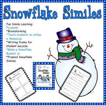Writing: Winter Snowflake Similes by Horner's Dugout | TpT