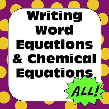 Preview of Chemical Reactions Changes: Word & Chemical Equations Distance Learning