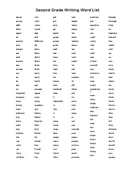 Writing Word List in ALPHABETICAL ORDER- Second Grade by ...