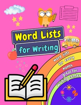 Preview of Writing Word Lists and Vocabulary Picture Cards 