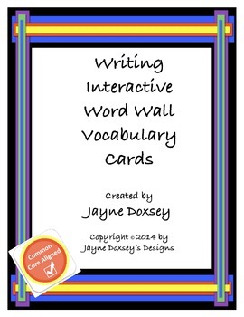 Preview of Writing Word Wall Vocabulary Cards