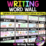 Writing Word Wall: Opinion, Expository, Narrative Writing 