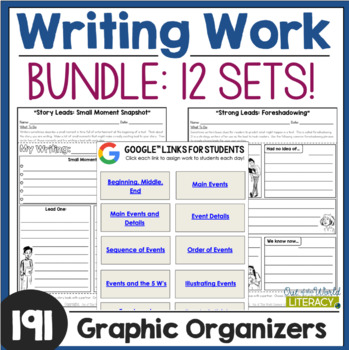 Preview of Writing Work Activities Literacy Centers Bundle