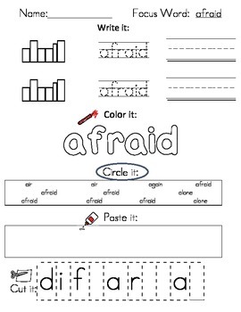 Writing Worksheets - 2nd Grade High Frequency Words by ...
