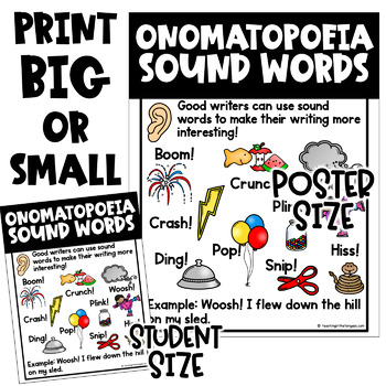 Onomatopoeia Examples - Word Wall Display