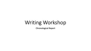 Preview of Writing Workshop: Chronological Report