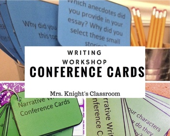 Preview of Writing Workshop Conference Cards-narrative-opinion-information units of study
