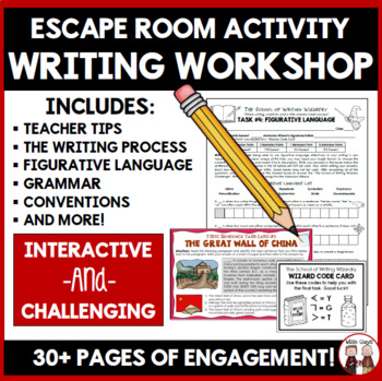 Preview of Writing Workshop Escape Room Activity