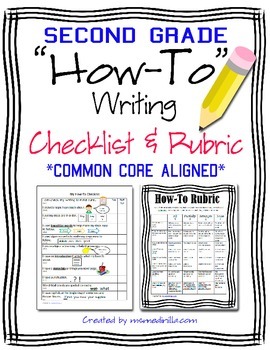 Preview of Writing Workshop How-To Writing Second Grade Checklist and Rubric W.2.2