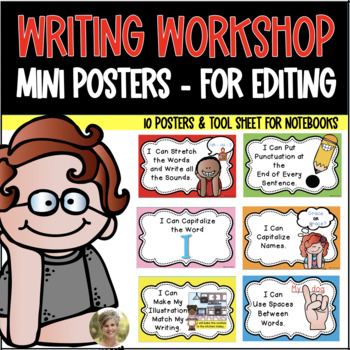 Preview of Writing Workshop Posters - Writers Edit Stories - Kindergarten & 1st