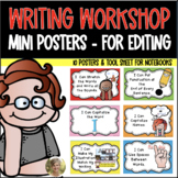 Writing Workshop Posters - Writers Edit Stories - Kinderga