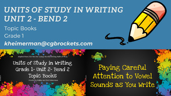 Preview of Writing Workshop Revised Units of Study-Grade 1-Unit 2- Topic Books-Full Unit