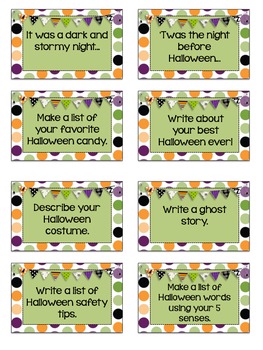 Writing Workstation Halloween Prompts by Aimee VanMiddlesworth | TPT