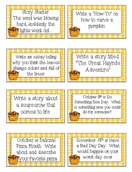 Writing Workstation Jar of Fall Writing Prompts by Aimee VanMiddlesworth