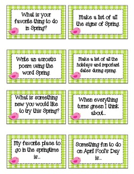 Writing Workstation Jar of Spring Writing Prompts by Aimee VanMiddlesworth