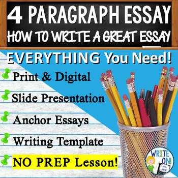 Preview of Four Paragraph Essay - How to Write a 4 Paragraph Essay - Intro to Essay Writing