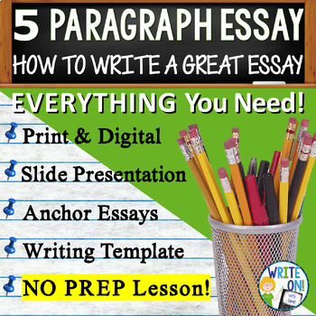 Preview of Five Paragraph Essay - How to Write a 5 Paragraph Essay - Intro to Essay Writing